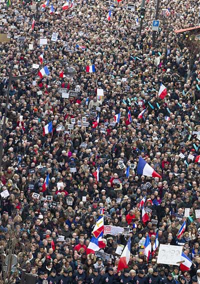 Paris crowd march